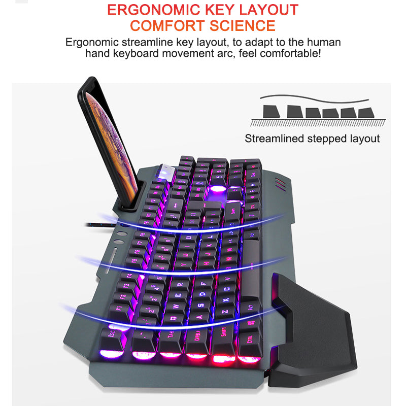 Stellar RGB Ergonomic Gaming Keyboard - Mobile Edition